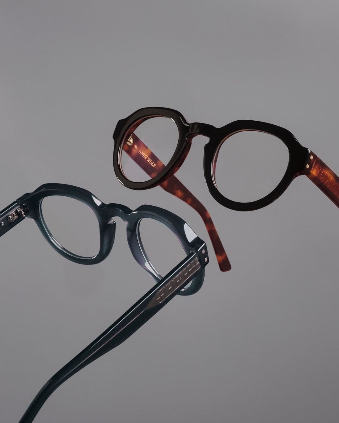 Lunettes Andy Wolf 4552 Gris Ovale - Monture Acétate Neuve Sans étiquette (Allemagne)